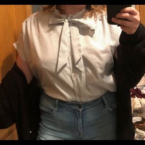 Polka dot button down blouse